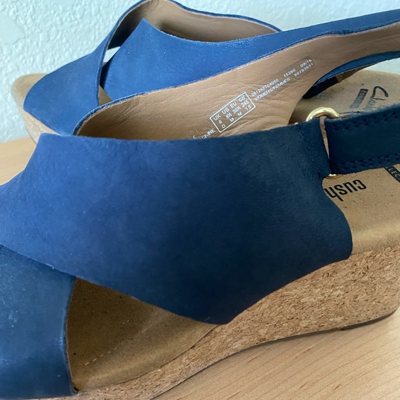 COPY - Blue Clarks Wedge Sandals - Picture 3 of 9